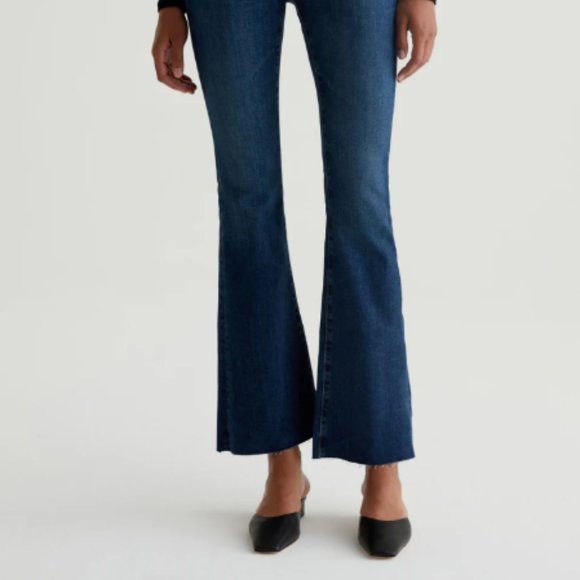 NEW AG Jeans Farrah Unhemmed Bootcut Denim Jeans - High Rise in Indigo 252 - Picture 8 of 9